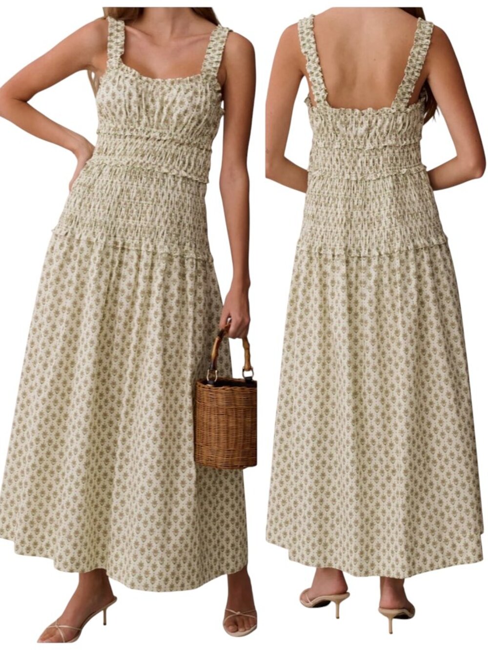O.P.T. Freya Cotton Wild Daisy Floral Maxi Dress Small NWT